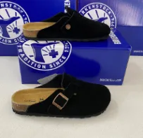 Black/cow suede