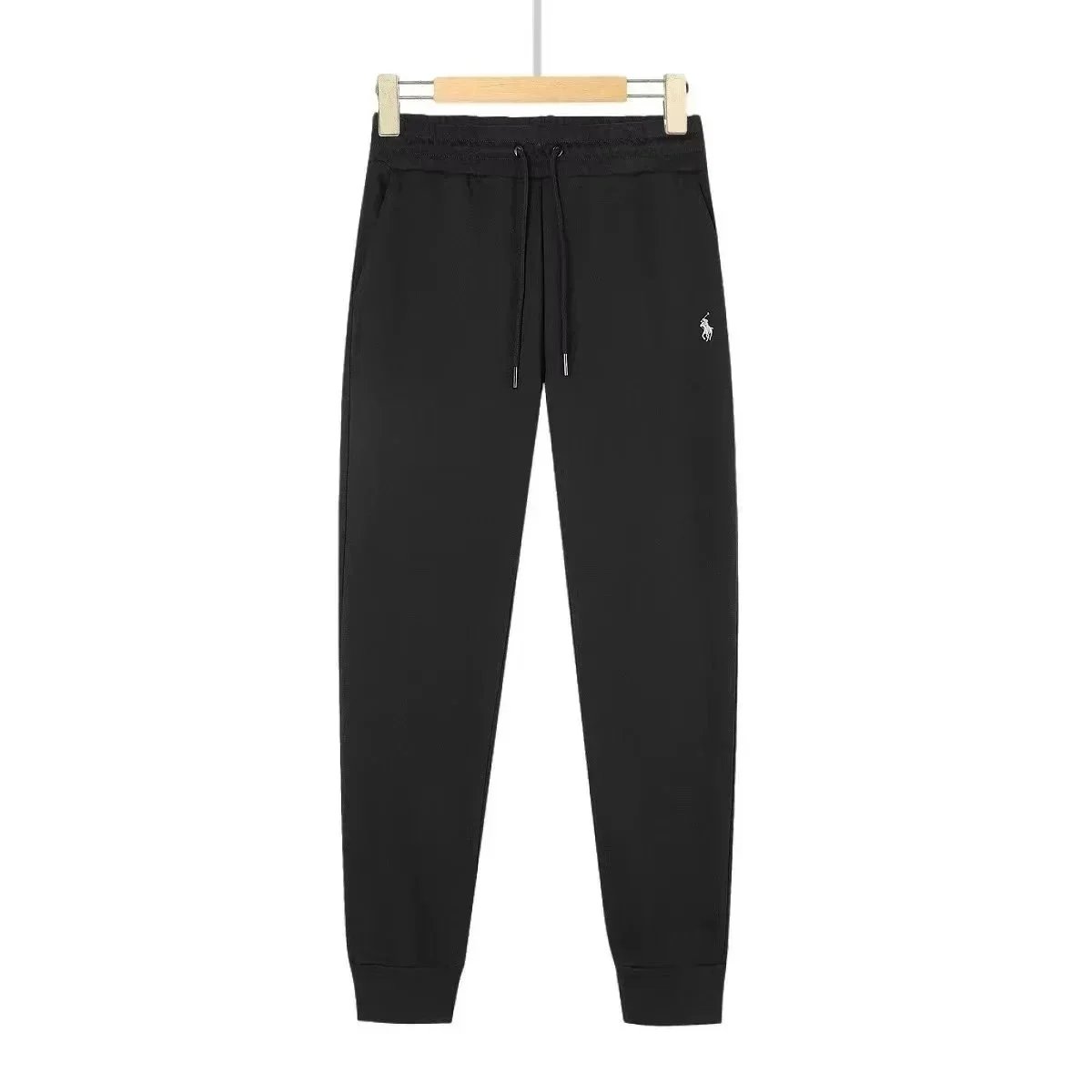 Black and white label pants